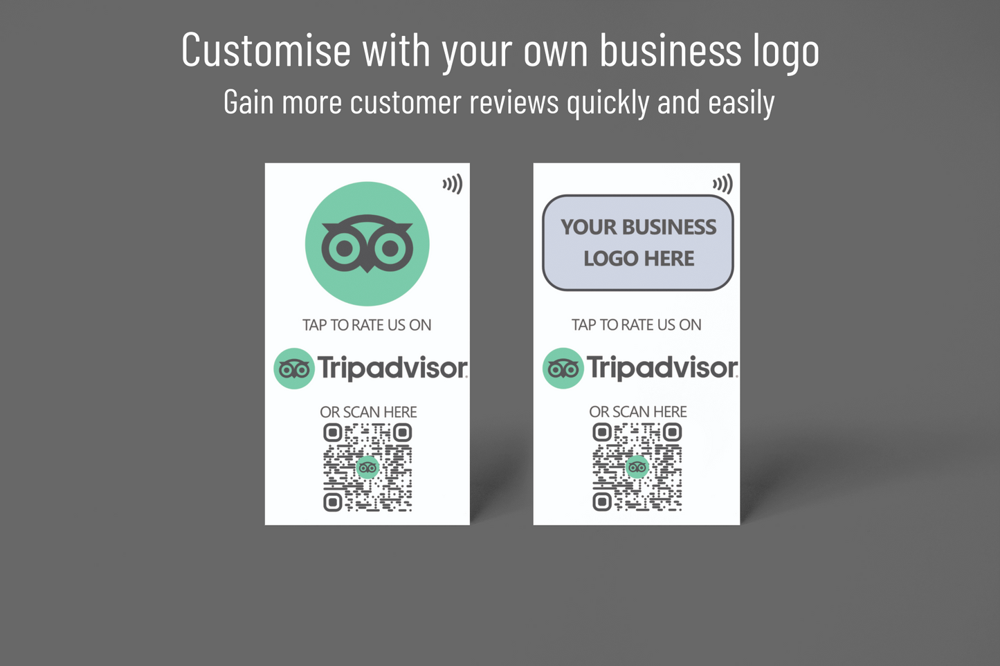 OneTap Tripadvisor review card - NFC card with QR code support - Collect Tripadvisor Reviews