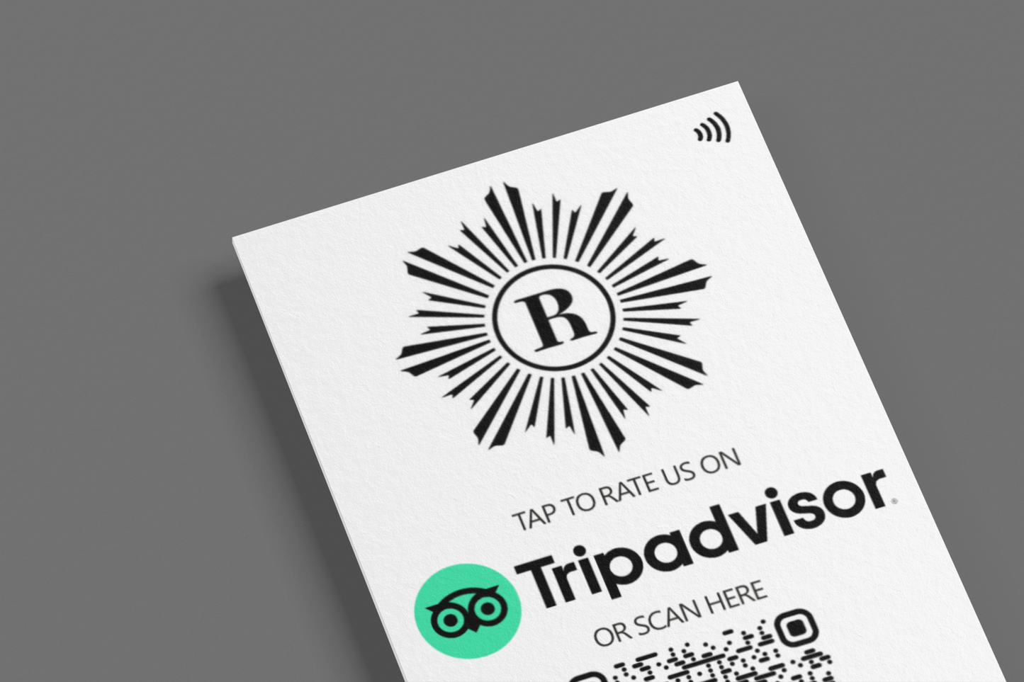 OneTap Tripadvisor review card - NFC card with QR code support - Collect Tripadvisor Reviews